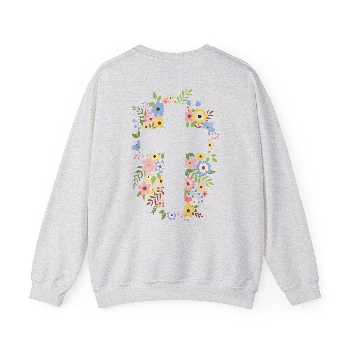 Floral Cross Crewneck | He's not done with me yet