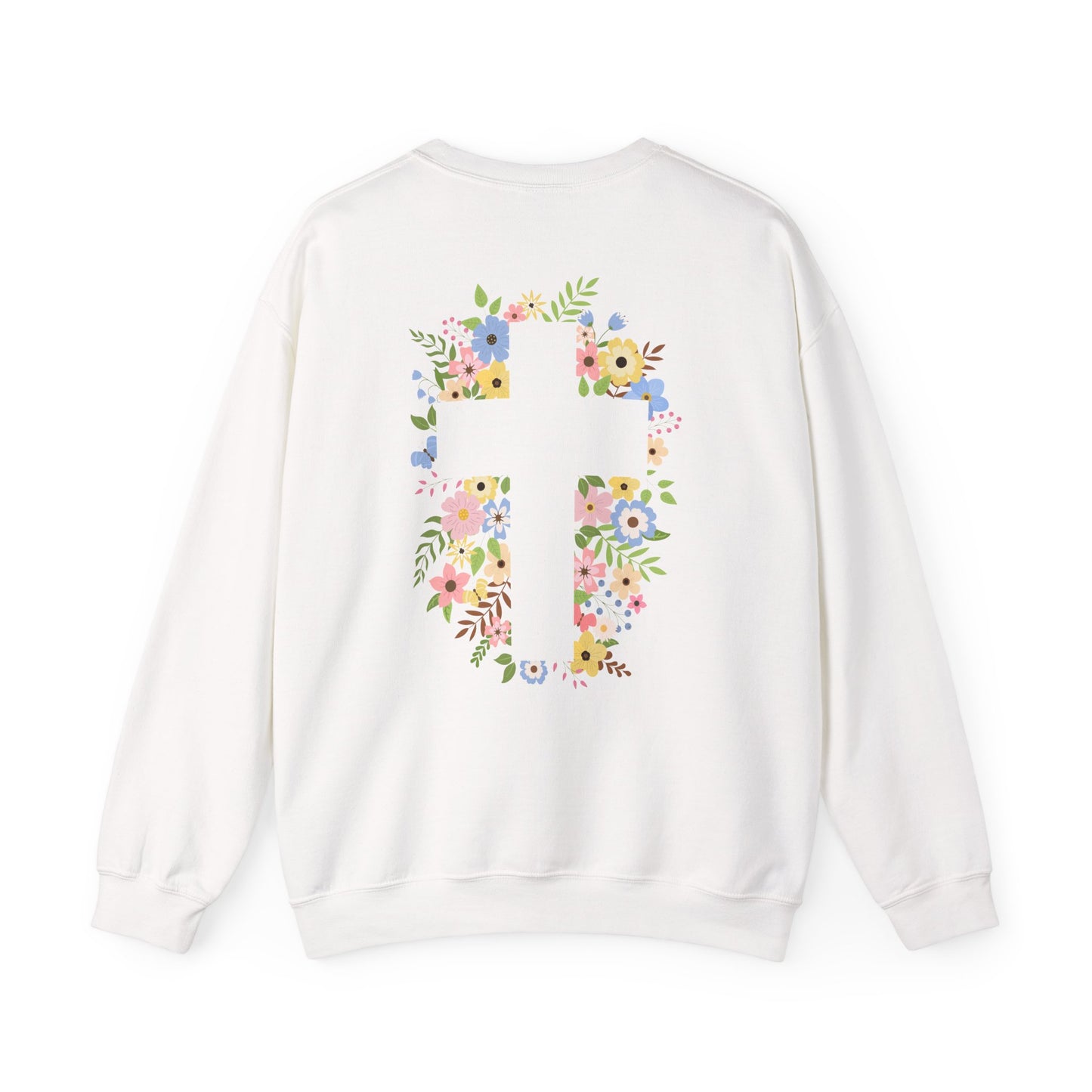 Floral Cross Crewneck | He's not done with me yet