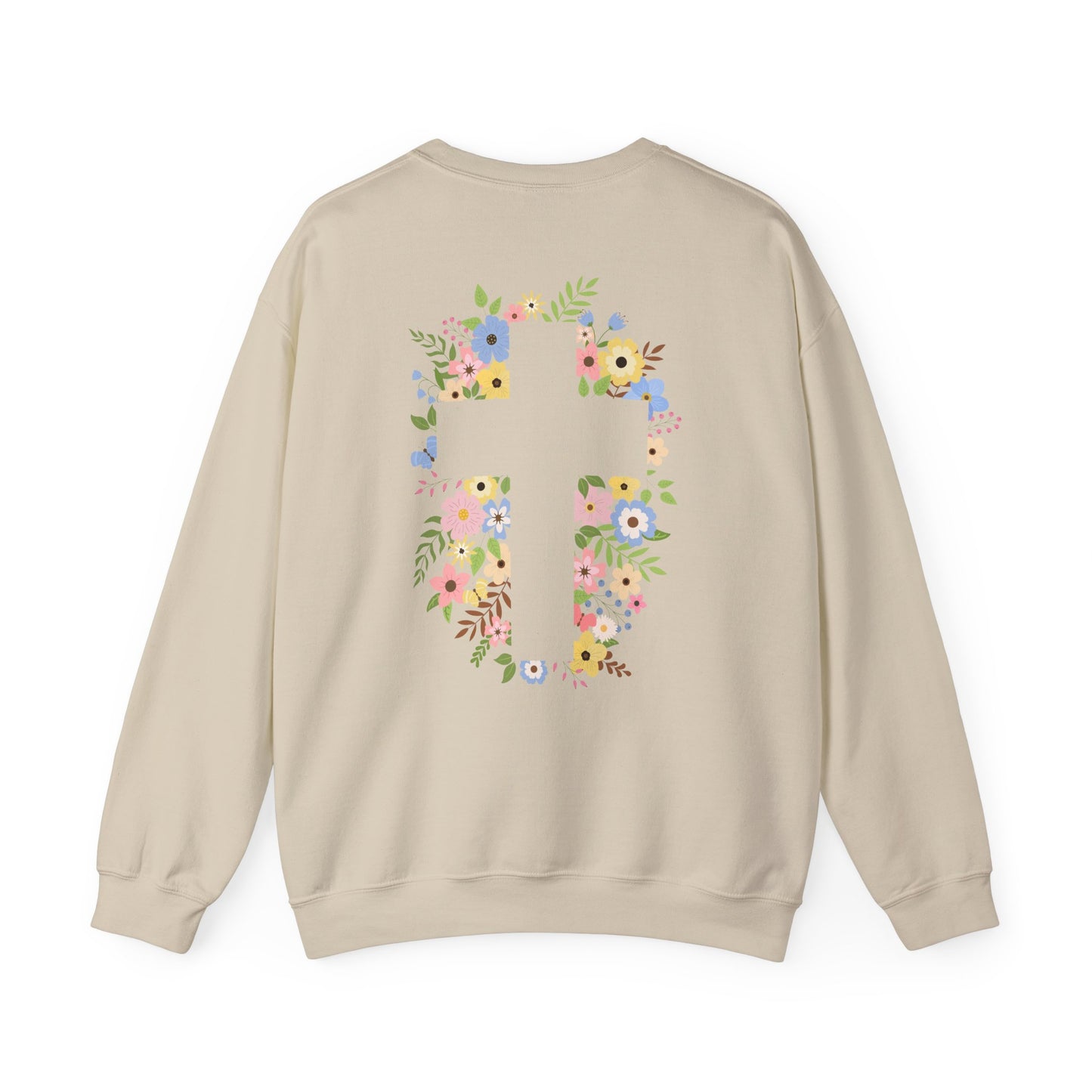 Floral Cross Crewneck | He's not done with me yet