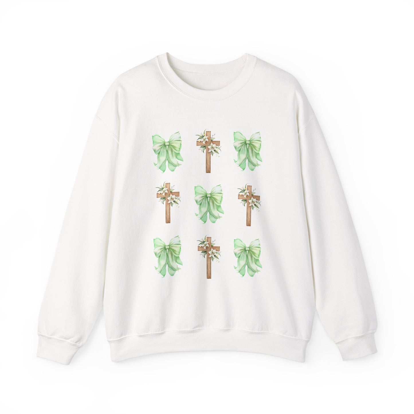 Cozy Cross and Bow Crewneck